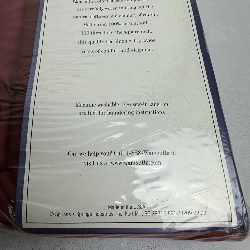 NEW Vintage Wamsutta Cotton Full Flat Sheet Selected Irregular Red NIP NWT USA